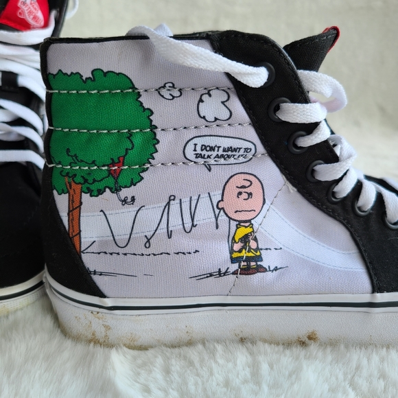 EXCELLENT Condition Peanuts Comics Vans High Tops - Picture 5 of 11